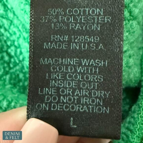 Aviator Nation Green Smiley Face Crewneck Sweatshirt Classic Logo Pullover - Picture 12 of 14